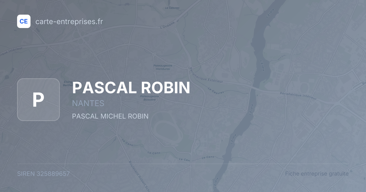 PASCAL ROBIN — 325889657 — fiche entreprise