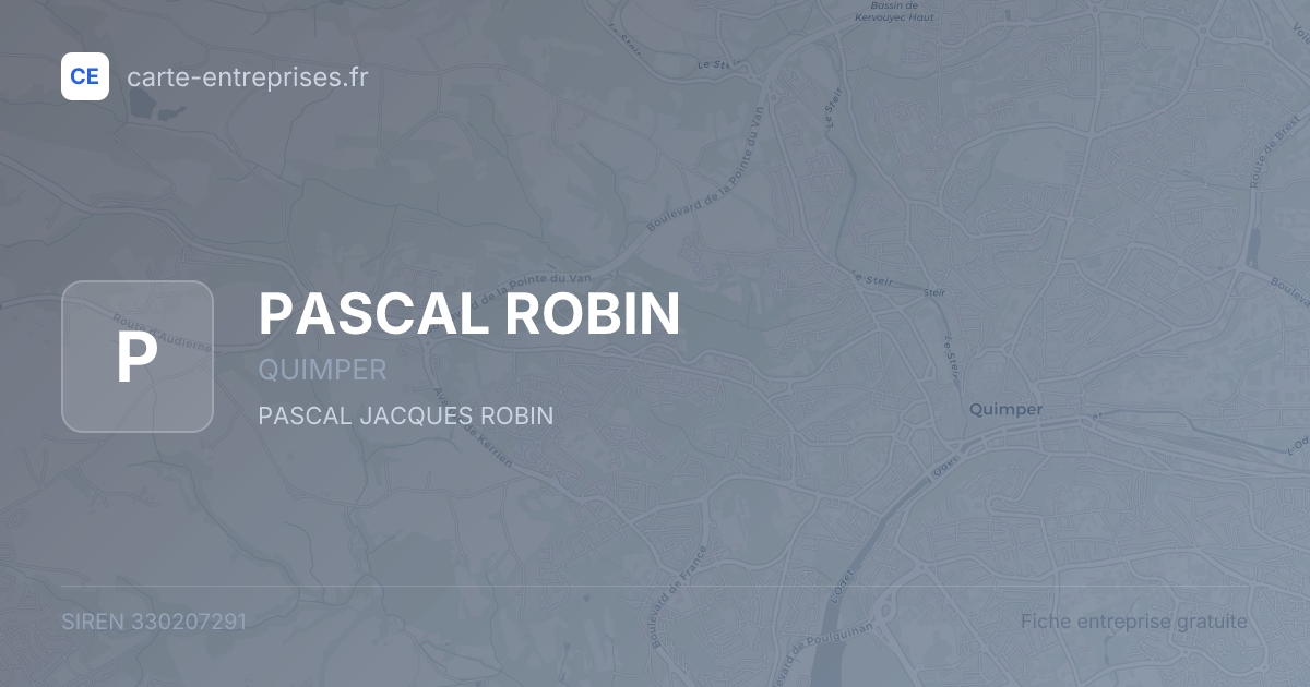 PASCAL ROBIN — 330207291 — fiche entreprise