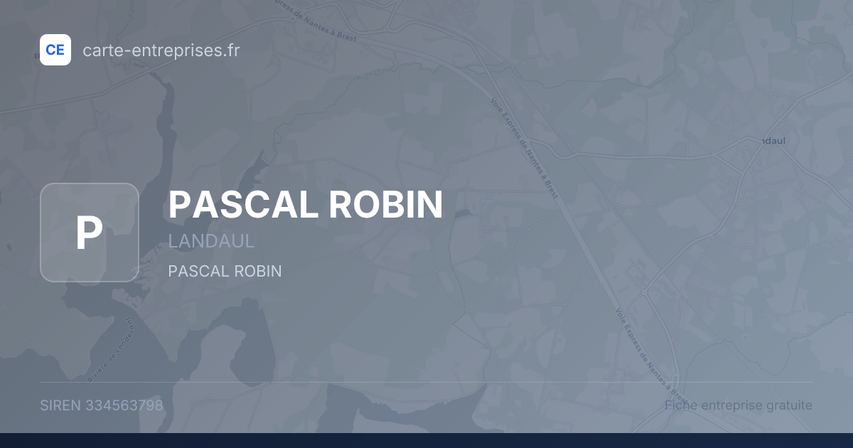 PASCAL ROBIN — 334563798 — fiche entreprise