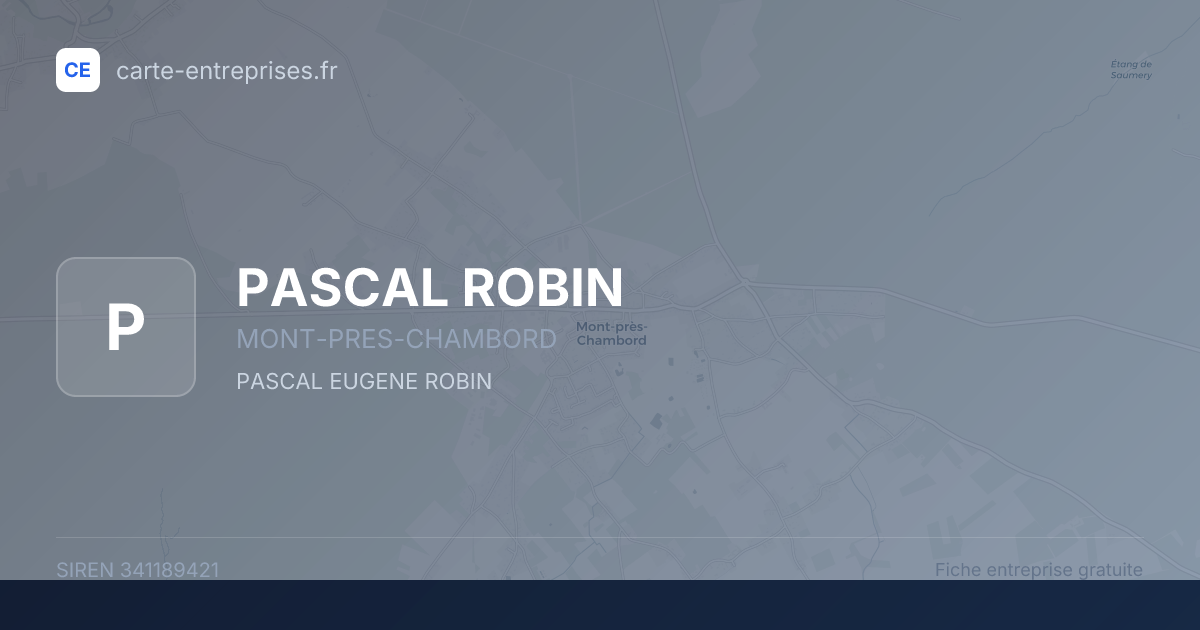 PASCAL ROBIN — 341189421 — fiche entreprise