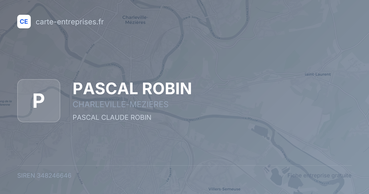 PASCAL ROBIN — 348246646 — fiche entreprise