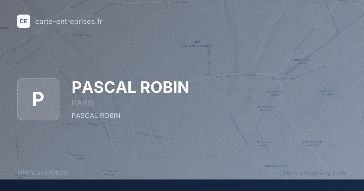 PASCAL ROBIN — 351017629 — fiche entreprise