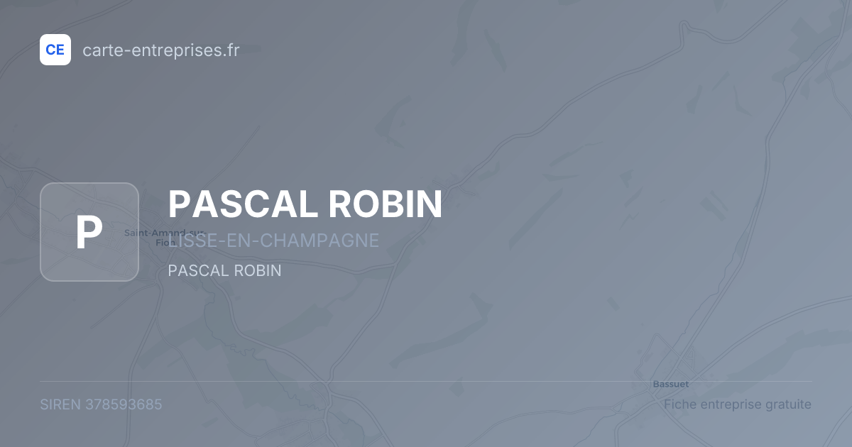 PASCAL ROBIN — 378593685 — fiche entreprise