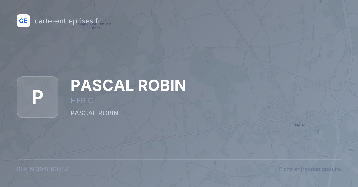 PASCAL ROBIN — 394860787 — fiche entreprise