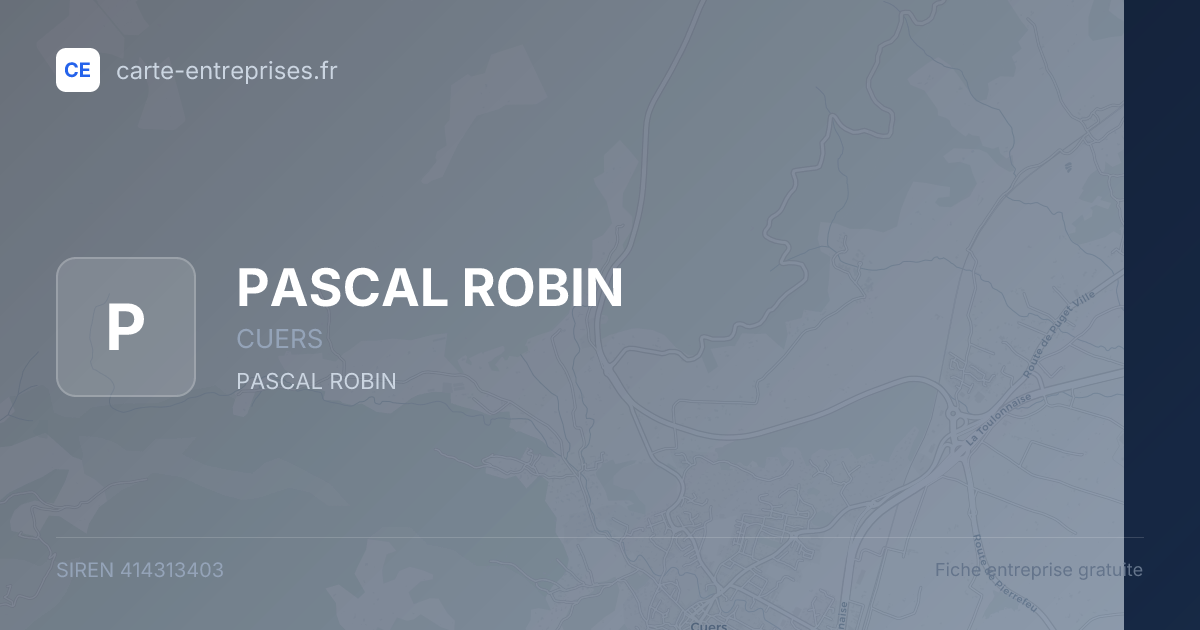 PASCAL ROBIN — 414313403 — fiche entreprise