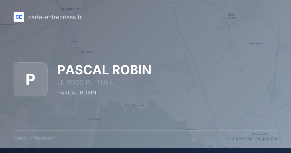 PASCAL ROBIN — 421699802 — fiche entreprise