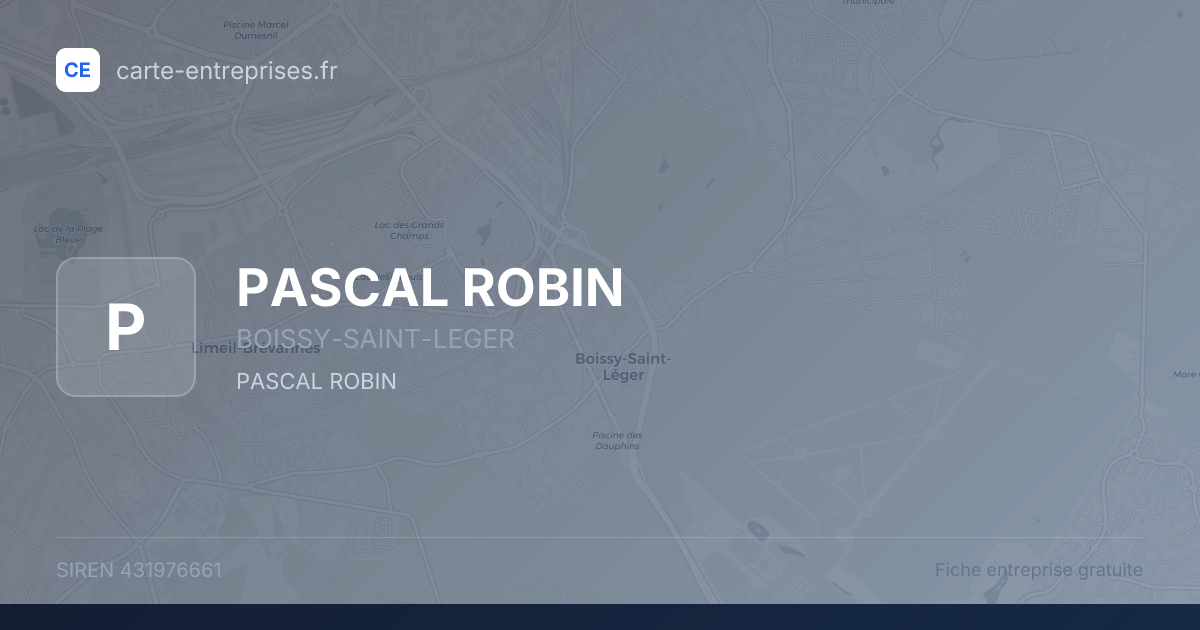 PASCAL ROBIN — 431976661 — fiche entreprise