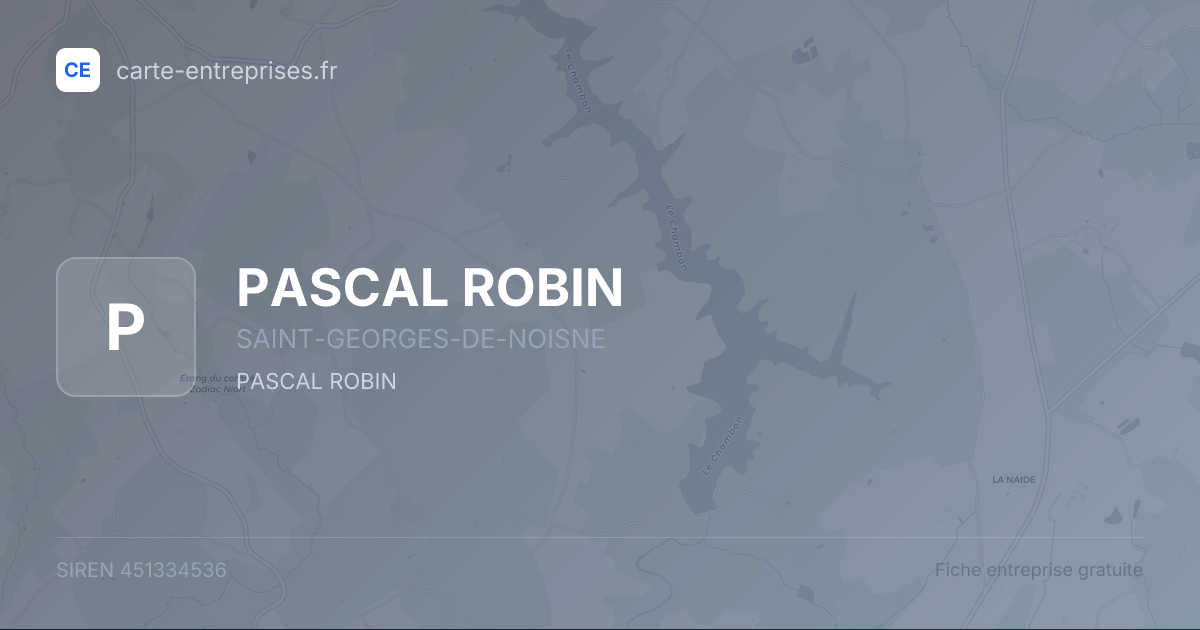 PASCAL ROBIN — 451334536 — fiche entreprise