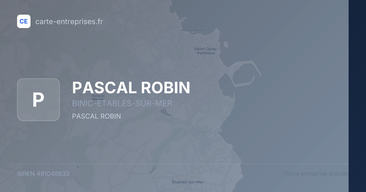 PASCAL ROBIN — 491048633 — fiche entreprise