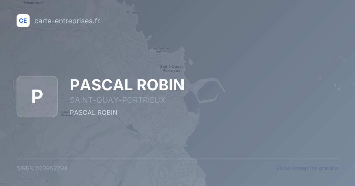 PASCAL ROBIN — 523952794 — fiche entreprise