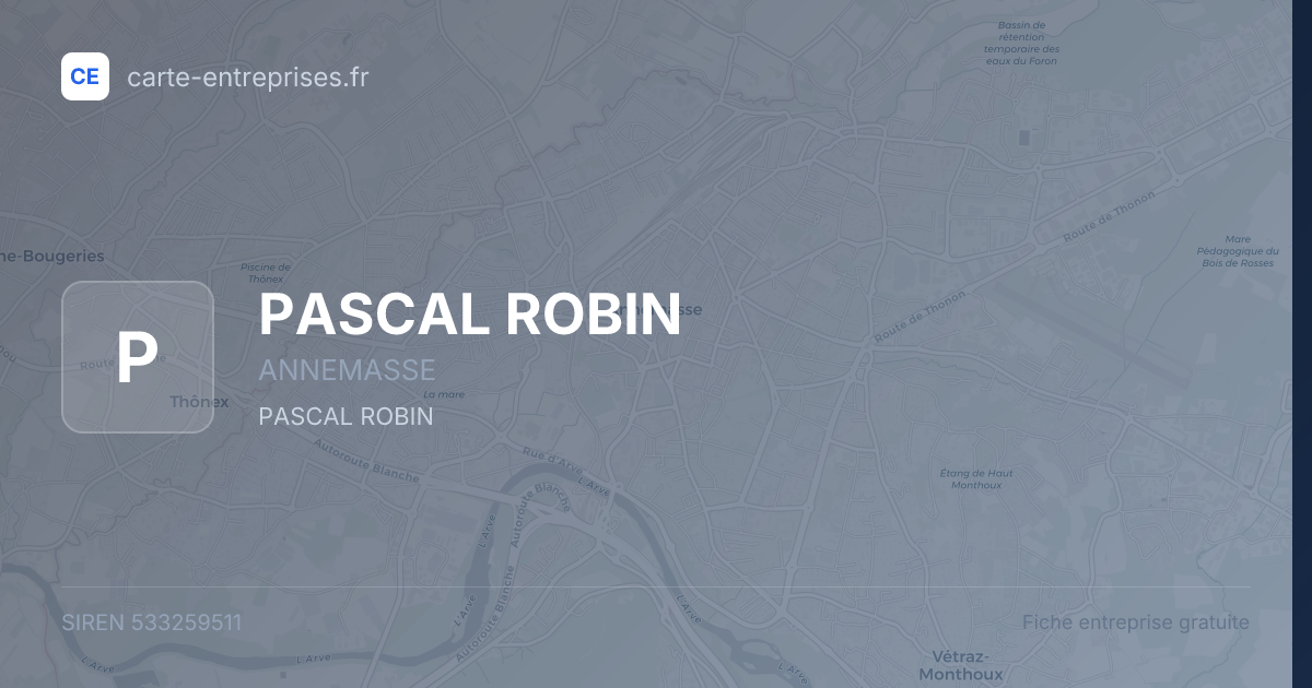 PASCAL ROBIN — 533259511 — fiche entreprise