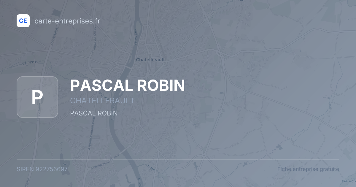 PASCAL ROBIN — 922756697 — fiche entreprise