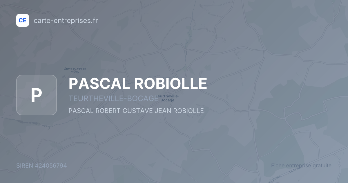 PASCAL ROBIOLLE — 424056794 — fiche entreprise