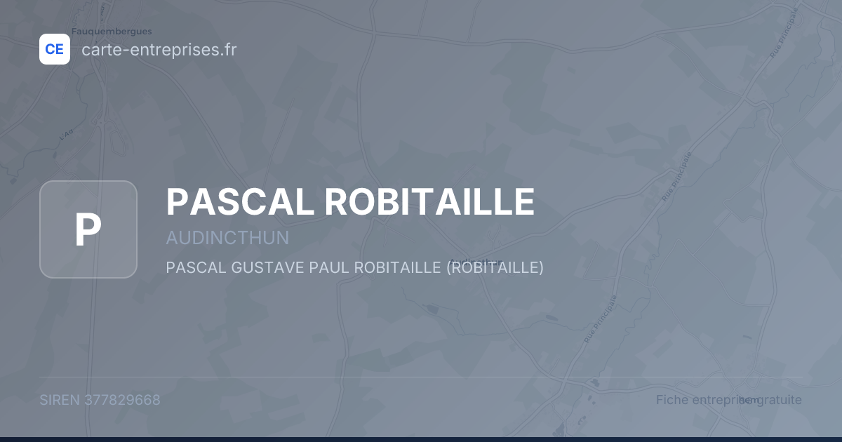 PASCAL ROBITAILLE — 377829668 — fiche entreprise