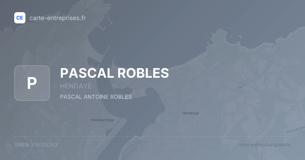 PASCAL ROBLES — 315025353 — fiche entreprise