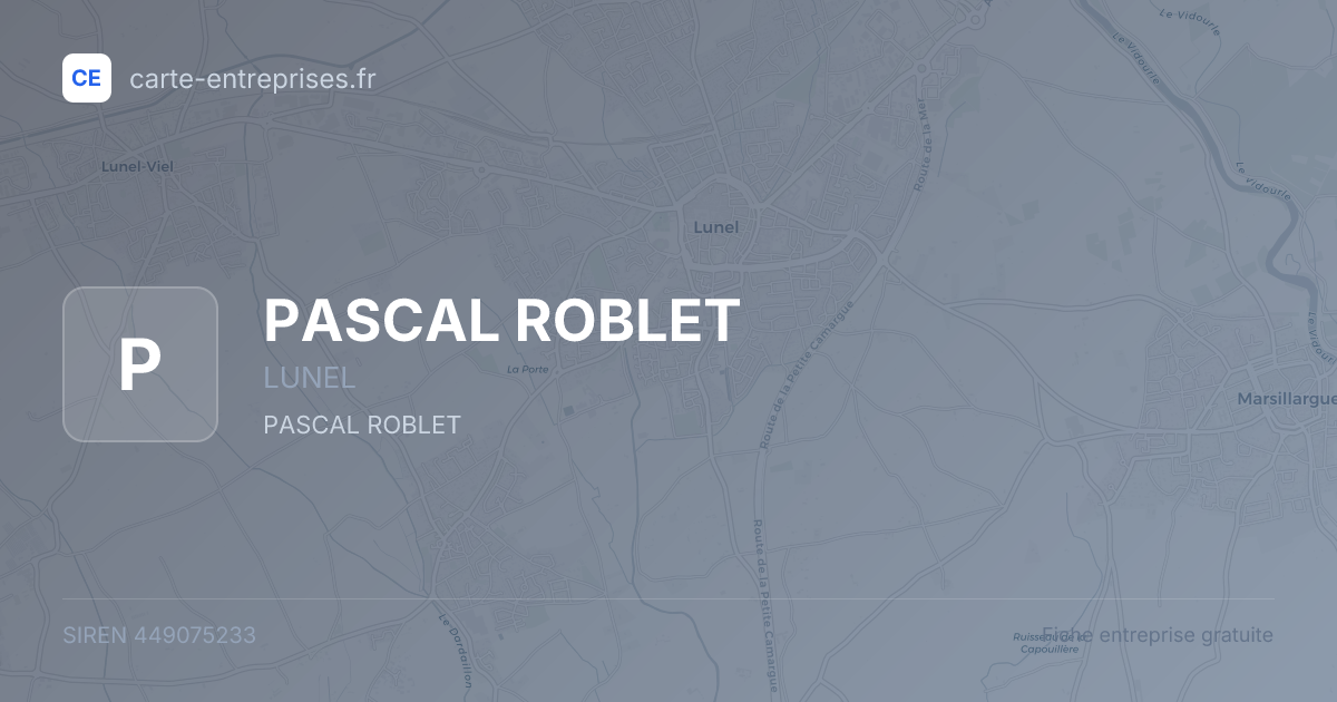 PASCAL ROBLET — 449075233 — fiche entreprise
