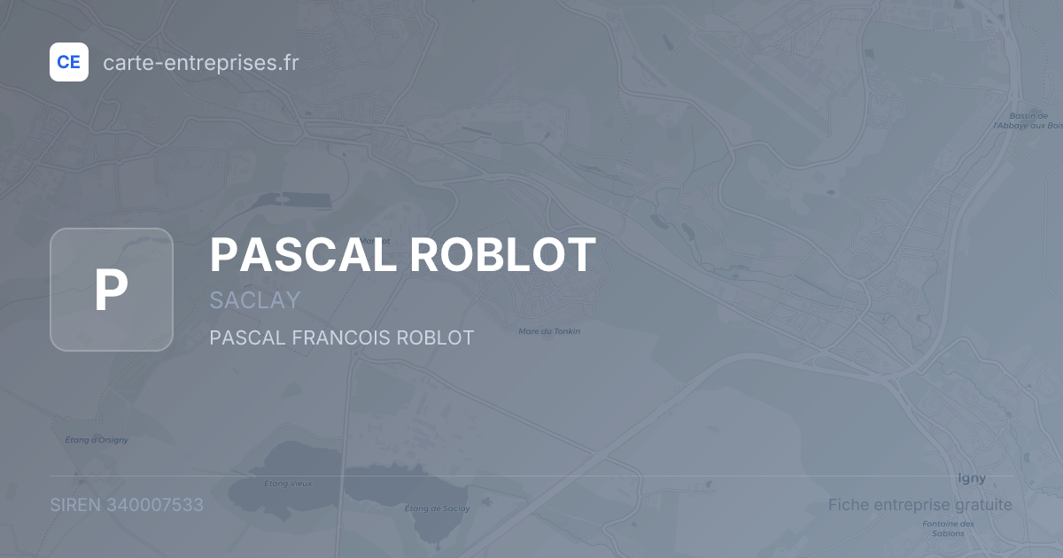 PASCAL ROBLOT — 340007533 — fiche entreprise