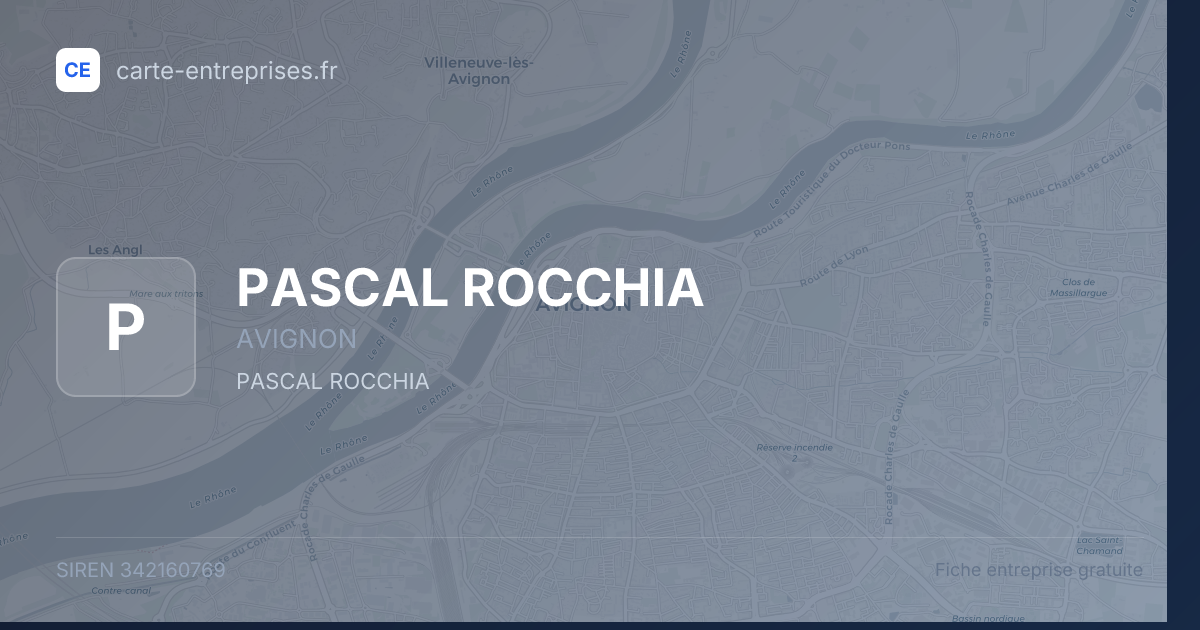 PASCAL ROCCHIA — 342160769 — fiche entreprise