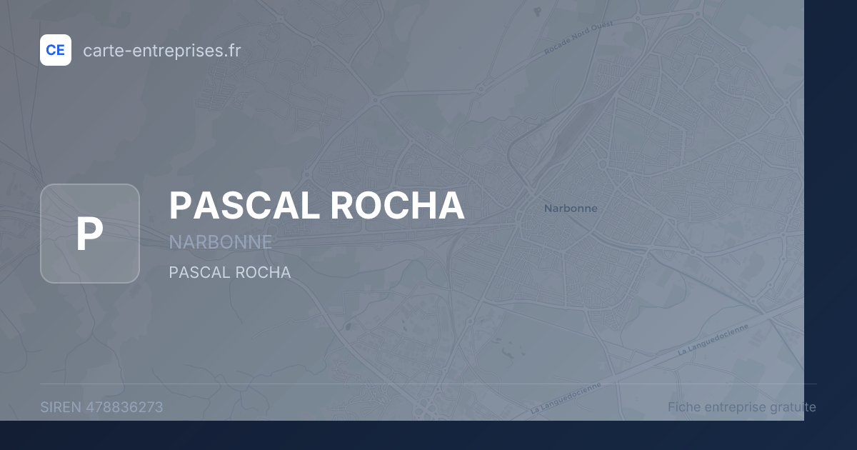 PASCAL ROCHA — 478836273 — fiche entreprise