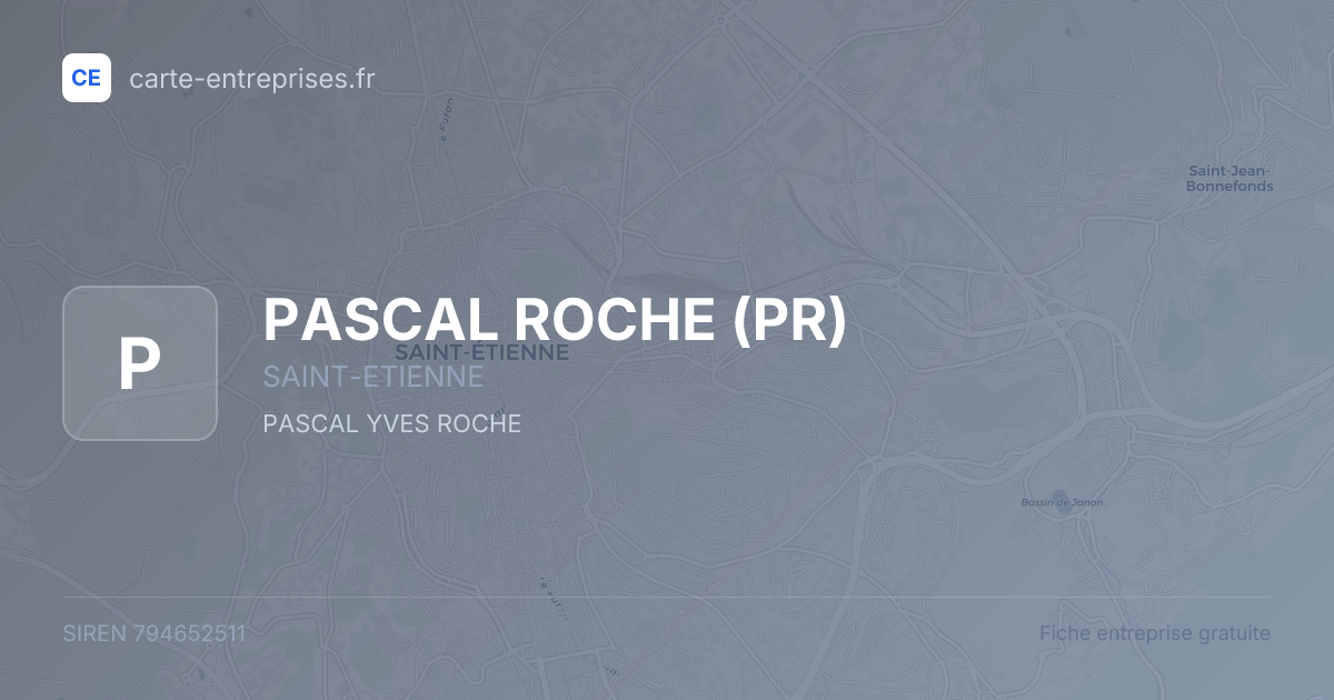 PASCAL ROCHE (PR) — 794652511 — fiche entreprise
