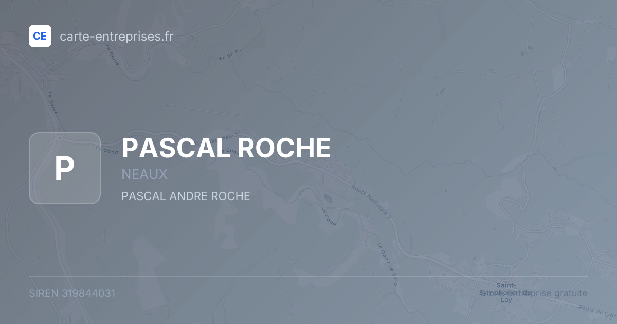 PASCAL ROCHE — 319844031 — fiche entreprise