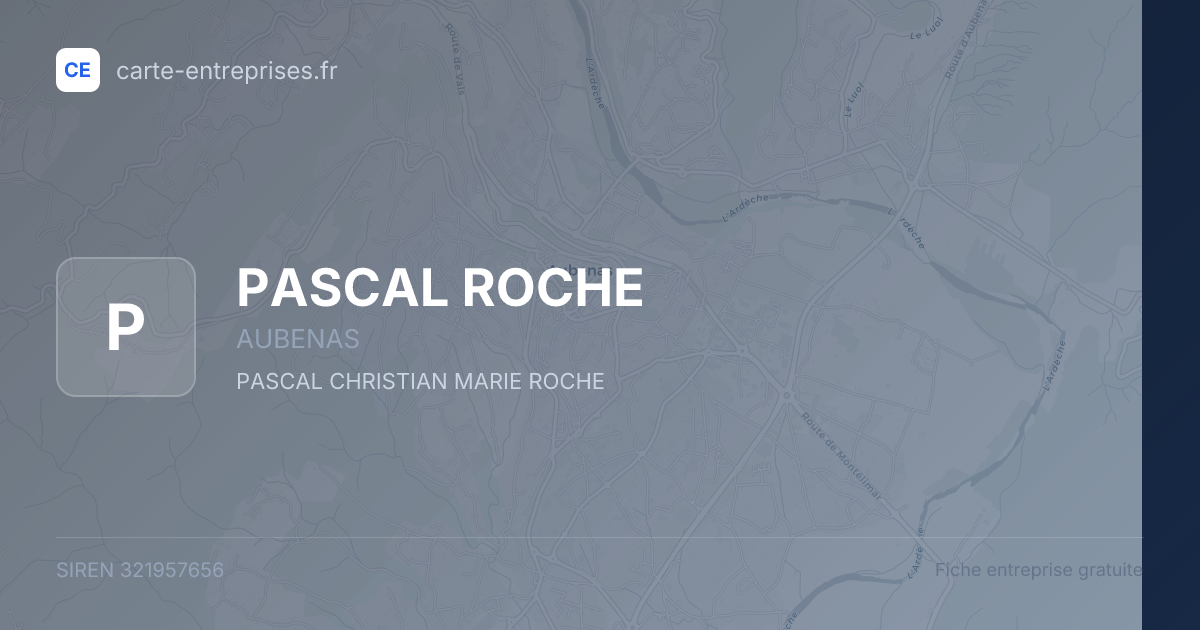 PASCAL ROCHE — 321957656 — fiche entreprise