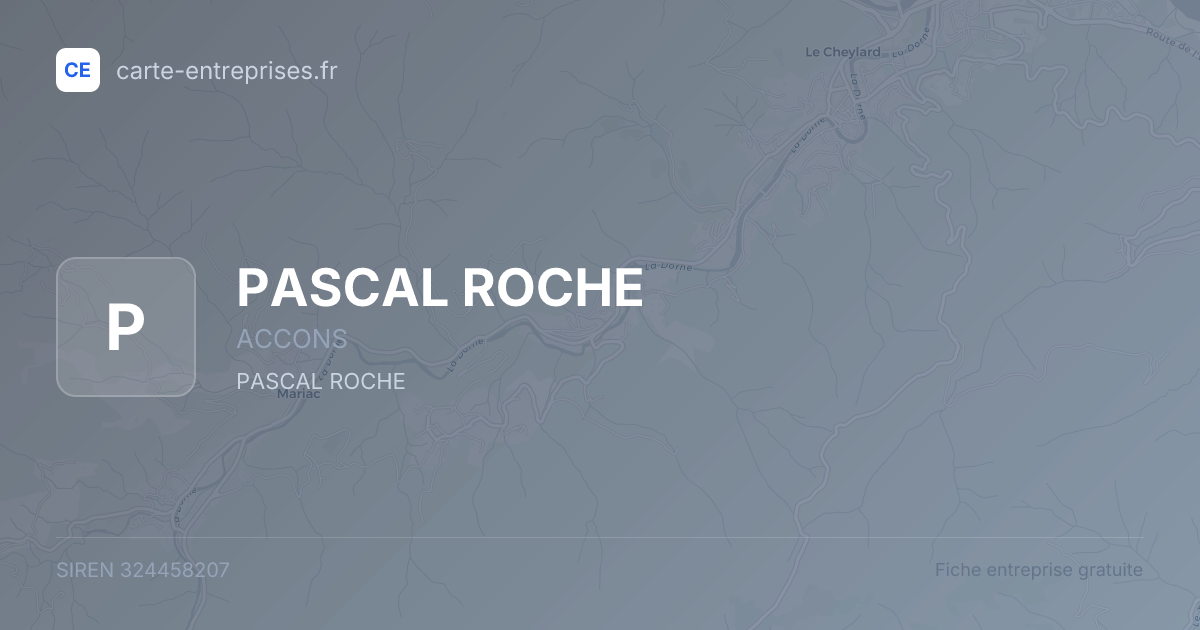 PASCAL ROCHE — 324458207 — fiche entreprise