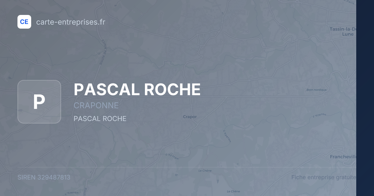 PASCAL ROCHE — 329487813 — fiche entreprise
