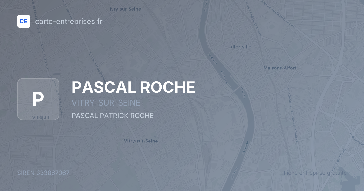 PASCAL ROCHE — 333867067 — fiche entreprise