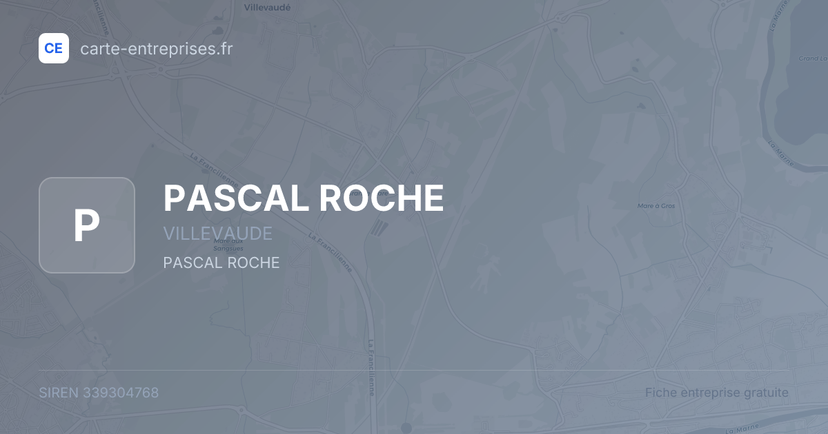 PASCAL ROCHE — 339304768 — fiche entreprise