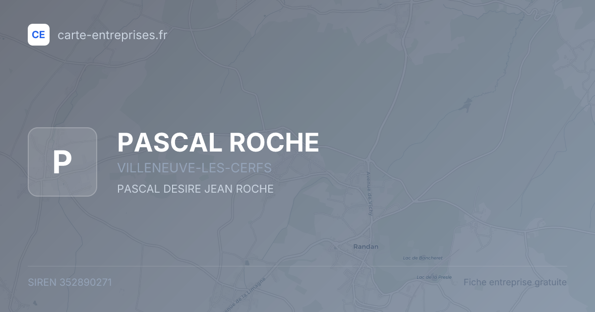 PASCAL ROCHE — 352890271 — fiche entreprise