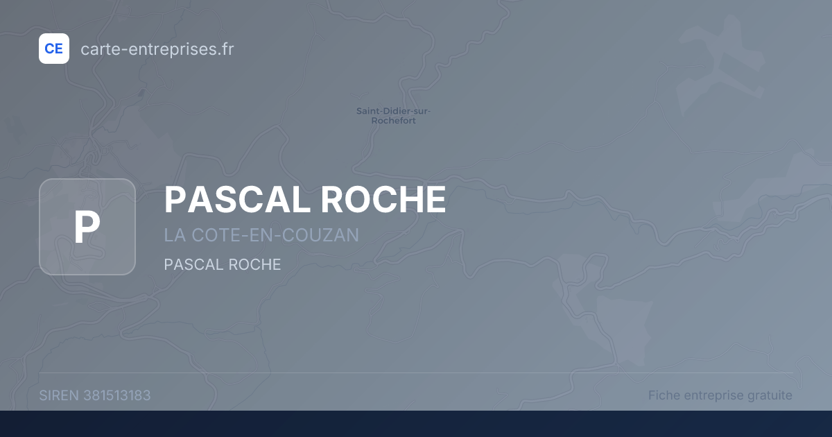 PASCAL ROCHE — 381513183 — fiche entreprise