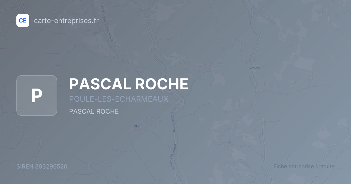 PASCAL ROCHE — 393296520 — fiche entreprise