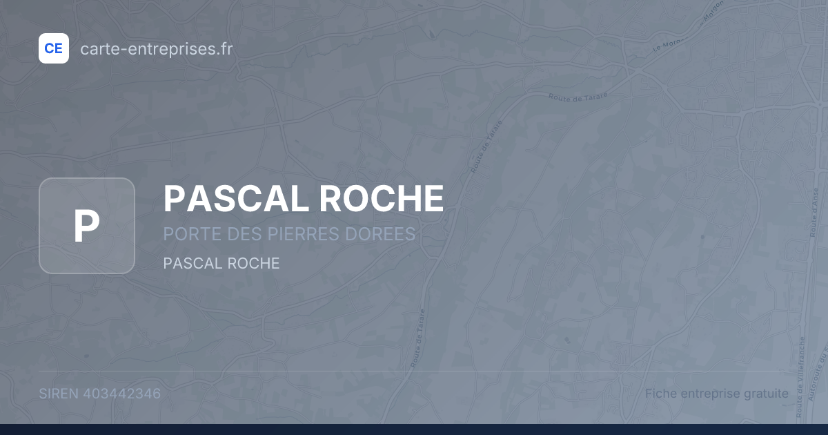 PASCAL ROCHE — 403442346 — fiche entreprise