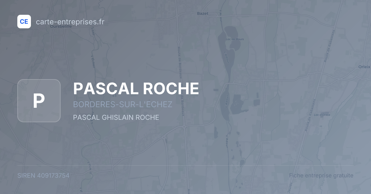 PASCAL ROCHE — 409173754 — fiche entreprise