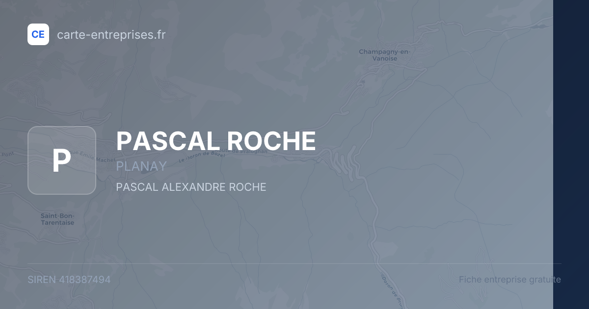 PASCAL ROCHE — 418387494 — fiche entreprise