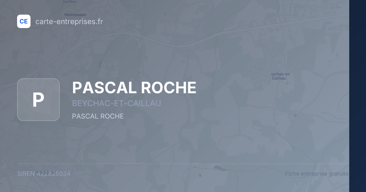 PASCAL ROCHE — 422825034 — fiche entreprise