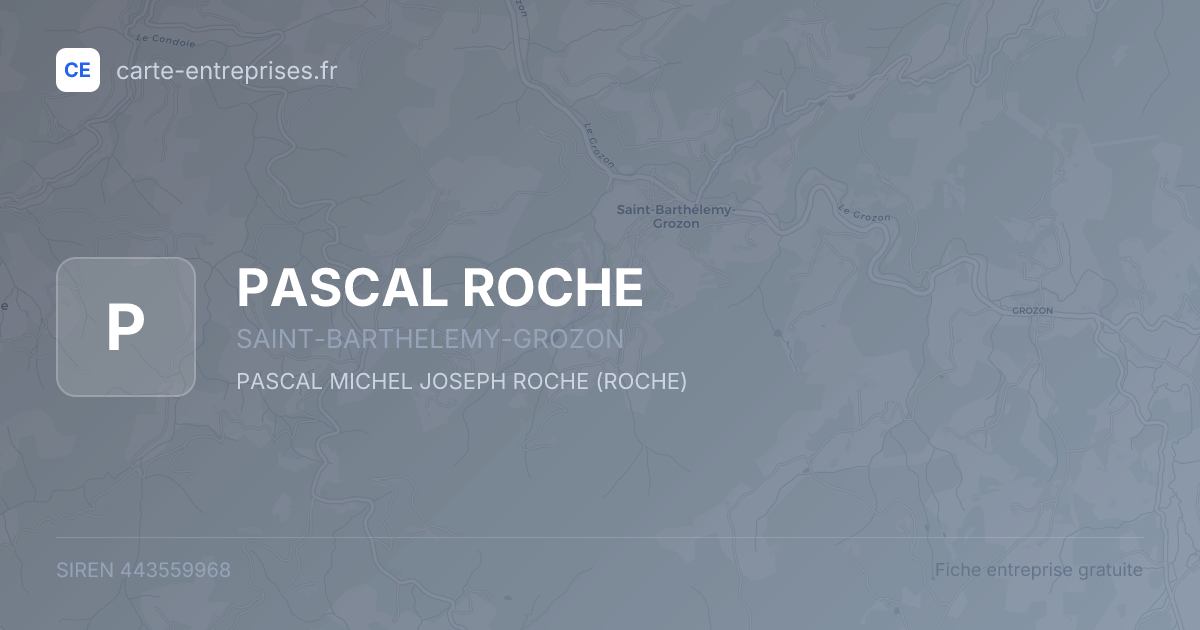 PASCAL ROCHE — 443559968 — fiche entreprise