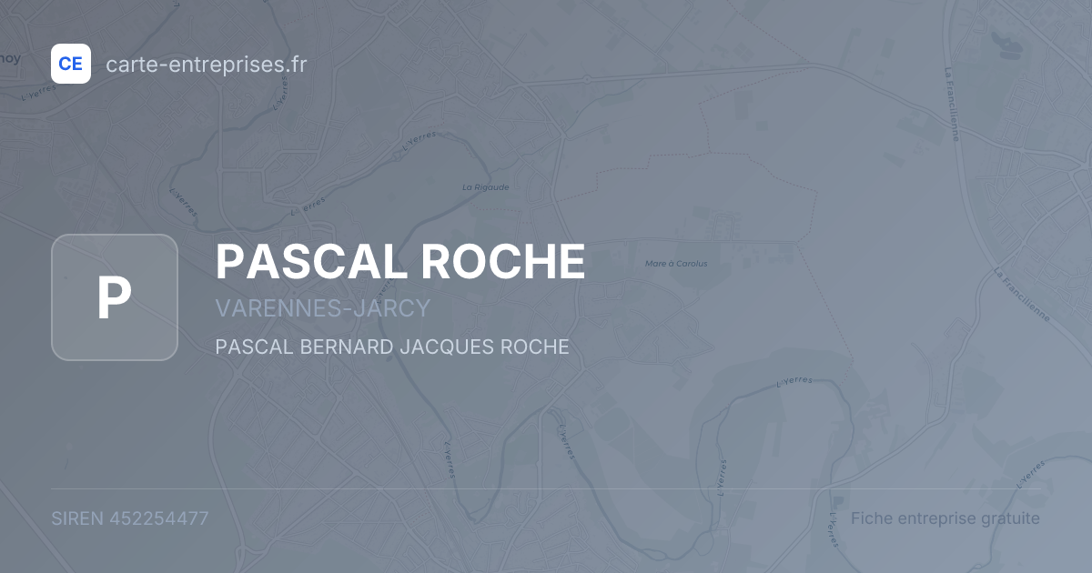 PASCAL ROCHE — 452254477 — fiche entreprise