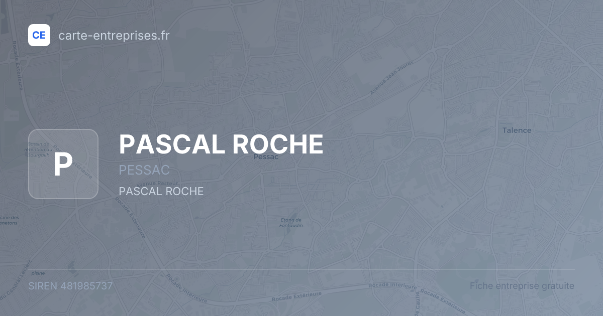 PASCAL ROCHE — 481985737 — fiche entreprise