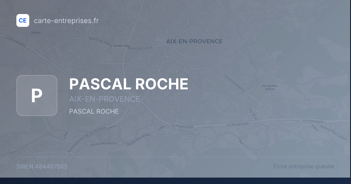 PASCAL ROCHE — 484467865 — fiche entreprise