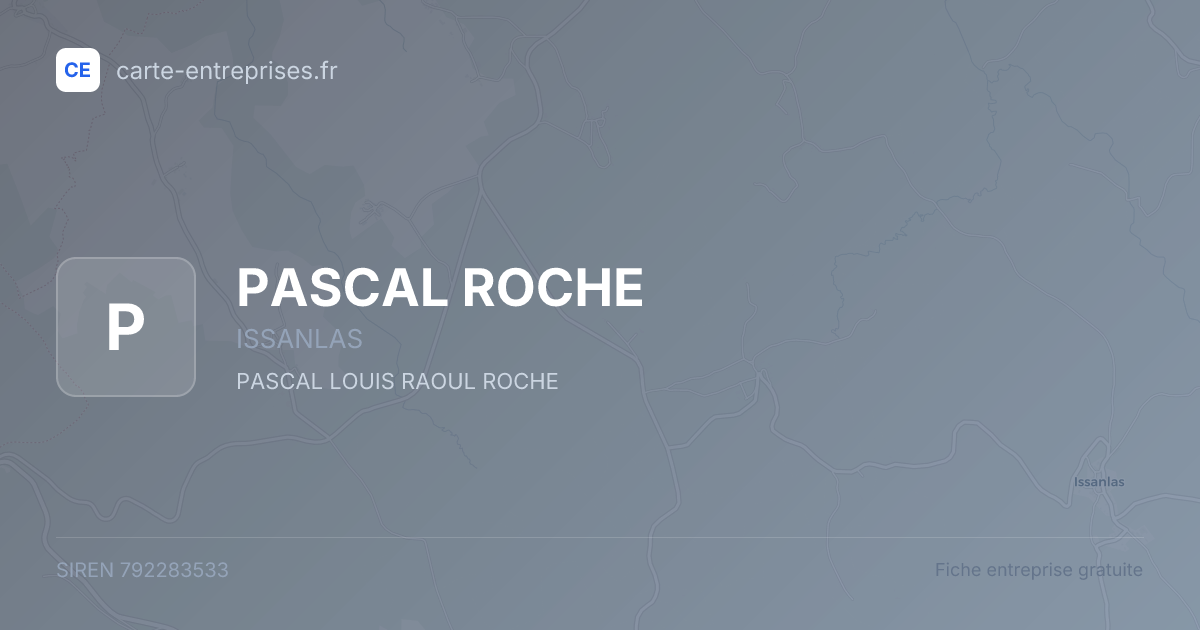 PASCAL ROCHE — 792283533 — fiche entreprise