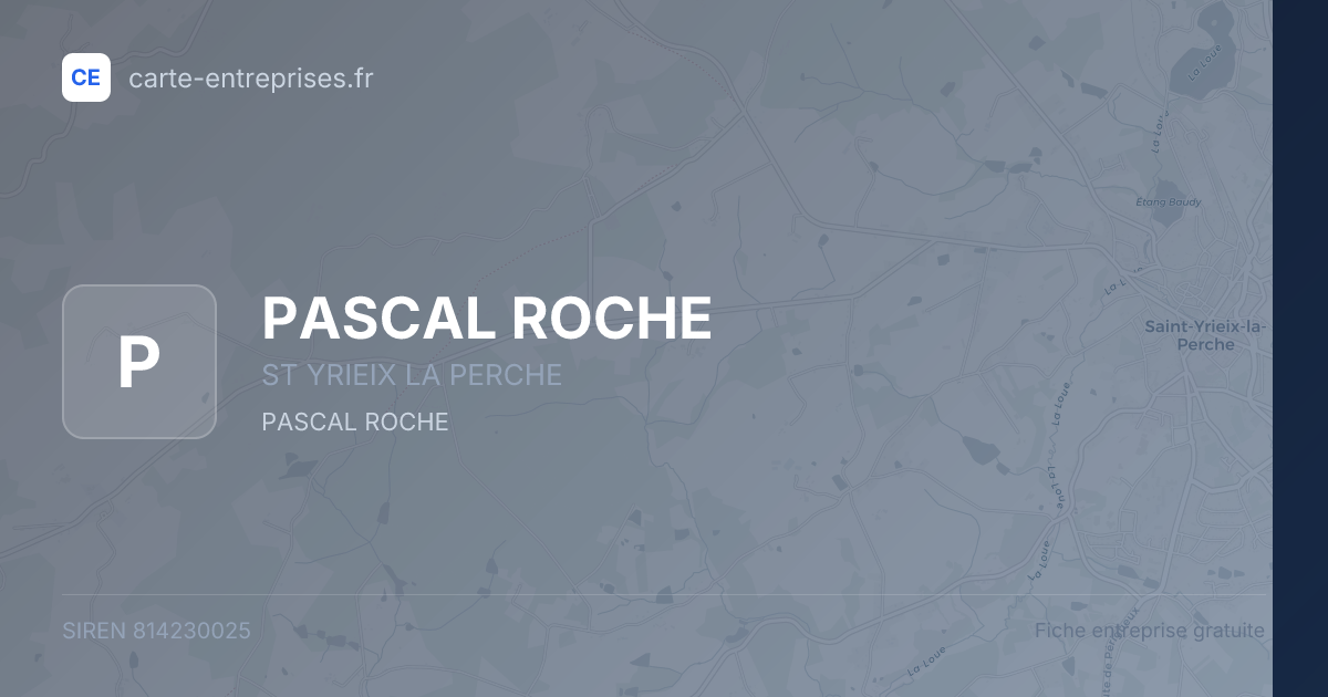 PASCAL ROCHE — 814230025 — fiche entreprise