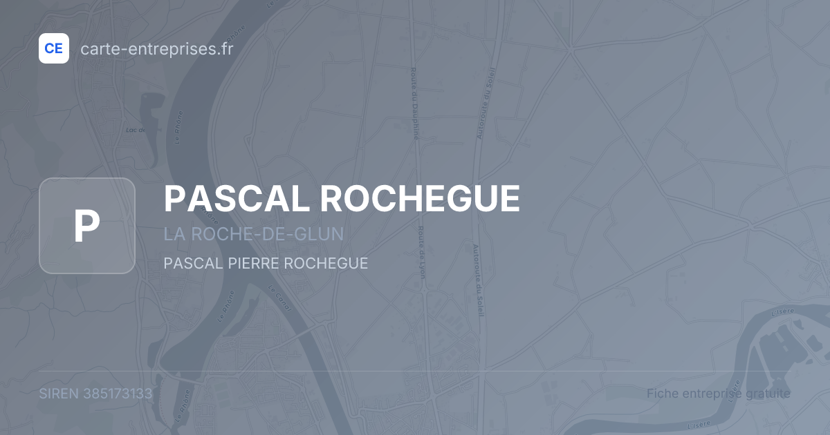 PASCAL ROCHEGUE — 385173133 — fiche entreprise