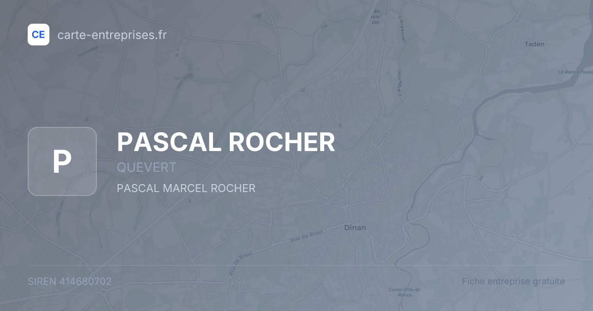 PASCAL ROCHER — 414680702 — fiche entreprise