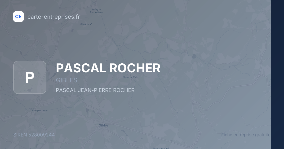 PASCAL ROCHER — 528009244 — fiche entreprise