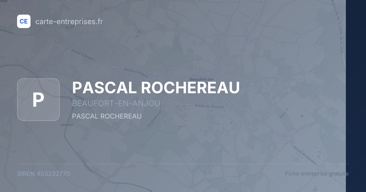 PASCAL ROCHEREAU — 403232770 — fiche entreprise