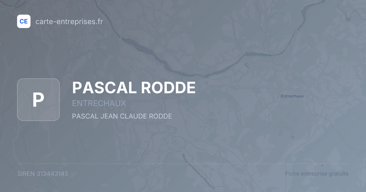 PASCAL RODDE — 313443145 — fiche entreprise