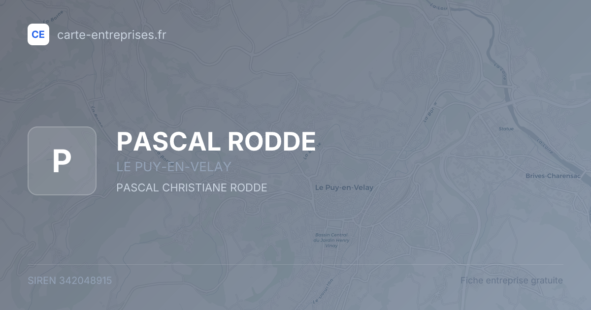 PASCAL RODDE — 342048915 — fiche entreprise