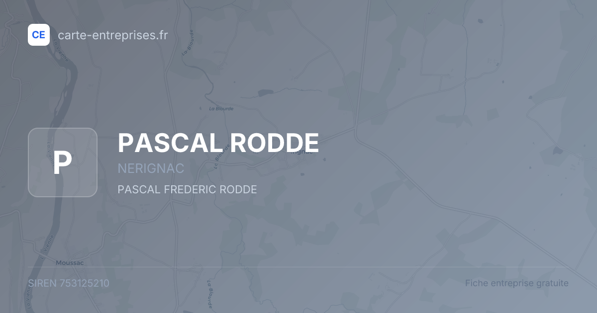 PASCAL RODDE — 753125210 — fiche entreprise